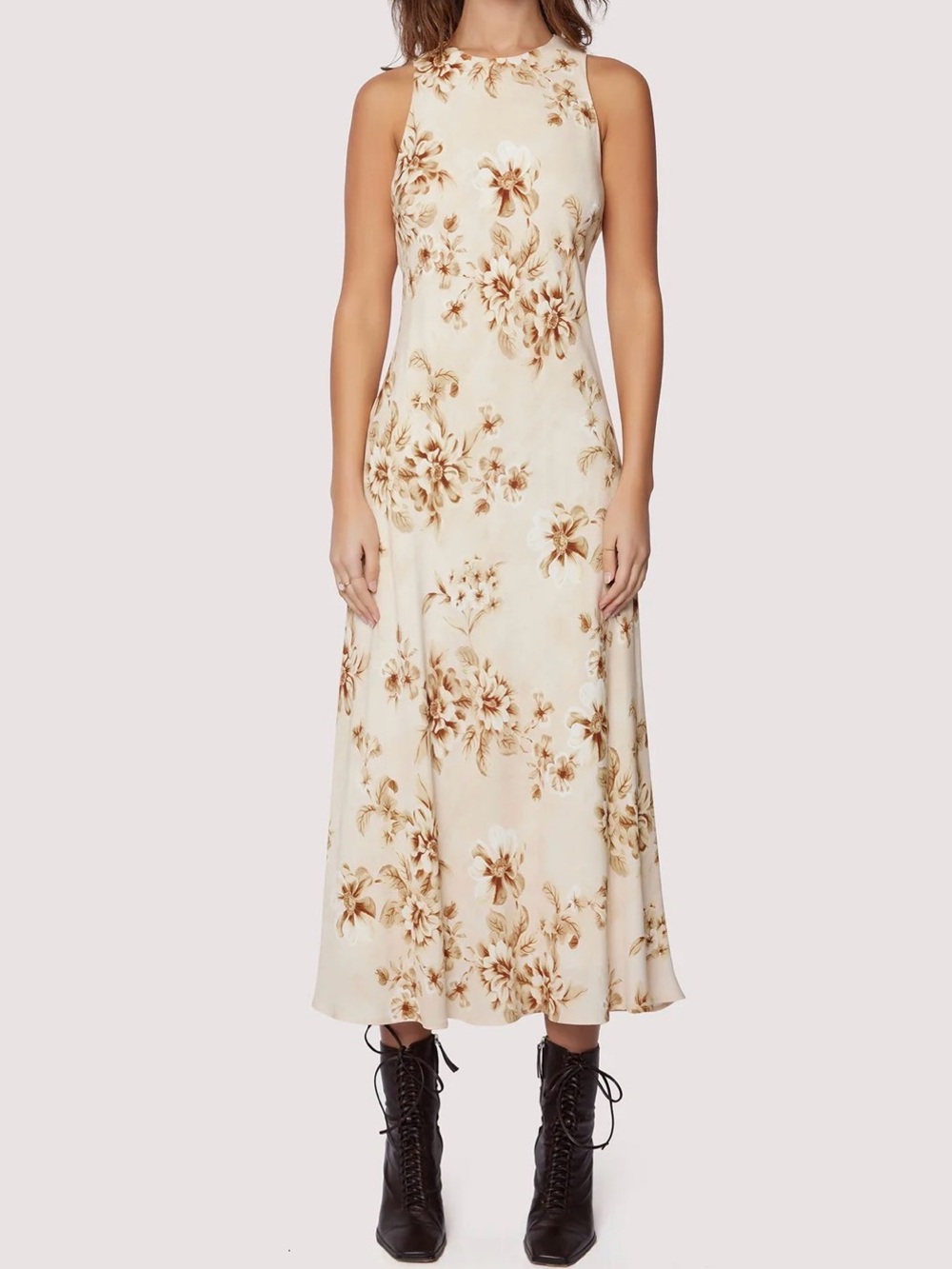 Lost + Wander Dream of Iris Cream Floral Midi Dress